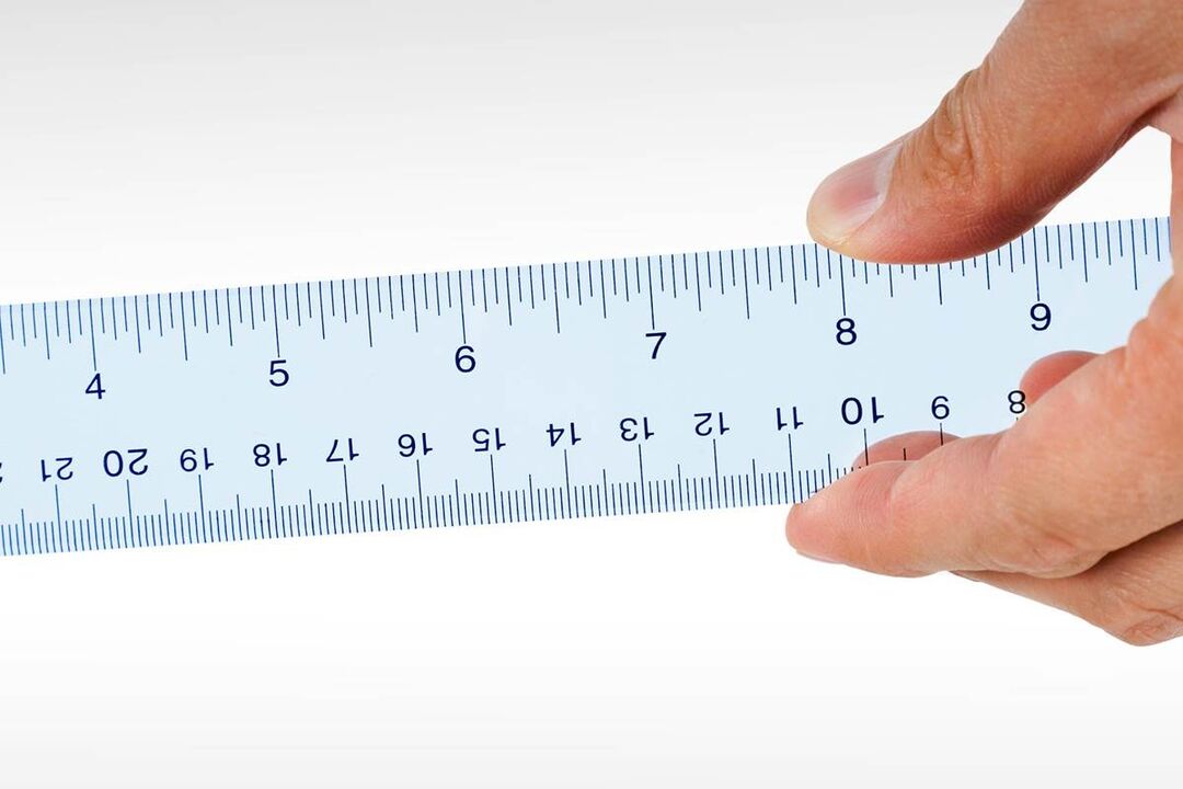 riglă pentru măsurarea capului penisului înainte de mărire